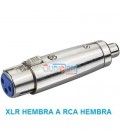 ADAPTADOR DE XLR (Hembra) a RCA (Hembra).