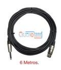 6 Mts / JACK Mono Macho a XLR Hembra