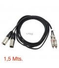 1,5 Mts / 2 RCA MACHO A 2 XLR MACHO