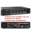 PDV120MP3 (LÍNEA 100V Y 8Ω) (240W / 120 WRMS) 4 ZONAS CON VOLUMEN INDEPENDIENTE / BLUETOOTH / FM / USB.