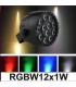 FOCO LED RGBW (3 ROJOS, 3 AZULES, 3 VERDES, 3 BLANCOS) DMX (14,4W)