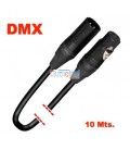 10 Mts / DMX De XLR Macho a XLR Hembra (ESPECIAL PARA ILUMINACIÓN POR DMX)