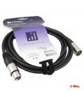 3 Mts / De XLR Hembra a XLR Macho