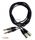 1,5 Mts / 2 x XLR Machos A 2 x Jack 6,3mm Machos Estéreo