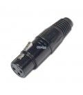 XLR(CANON) HEMBRA 3 PINS. COLOR NEGRO