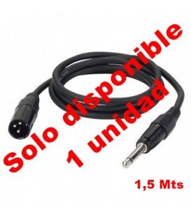 1,5 Mts / 1 JACK MONO MACHO A 1 XLR MACHO.