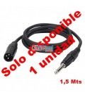 1,5 Mts / 1 JACK MONO MACHO A 1 XLR MACHO.