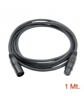 1 Mt / DMX De XLR Macho a XLR Hembra (ESPECIAL PARA ILUMINACIÓN POR DMX)