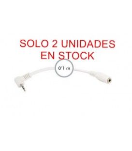 0,1 Mts / 1 MINI-JACK HEMBRA ESTEREO (3,5mm)A 1 MINI-JACK MACHO ESTERE0 (2,5mm) COLOR BLANCO