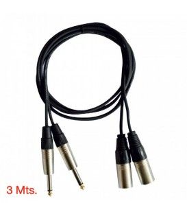 1,5 Mts / 2 x XLR Machos A 2 x Jack 6,3mm Machos Mono.