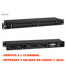 GEQ-215 (ESTÉREO 2 x 15 BANDAS) XLR Y JACK