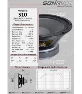 S10 (500W / 250 WRMS) 8Ω