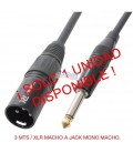 3 Mts / JACK MONO MACHO (6,3mm) A XLR MACHO.