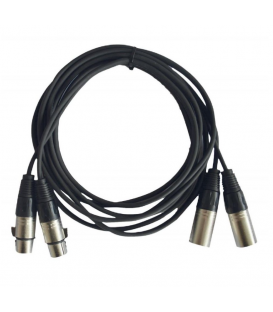 1,5 Mts / 2 XLR Macho a 2 XLR Hembra