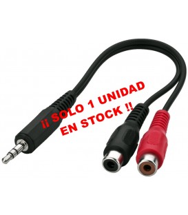 ADAPTADOR JACK 3.5 A 2 RCA HEMBRA ACA-1535 