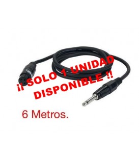 6 Mts / 1 JACK MONO MACHO (6,3mm) A 1 XLR HEMBRA.