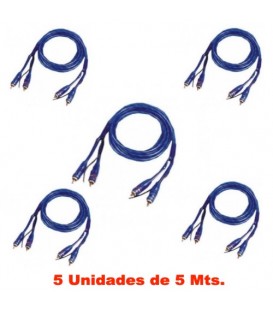 5 Mts / 2 RCA MACHOS A 2 RCA MACHOS + REMOTE