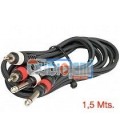 1,5 Mts / 2 RCA MACHO a 2 JACK MONO MACHO