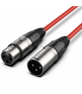 30 MTS. / XLR (Macho) a XLR (HEMBRA) COLOR ROJO.